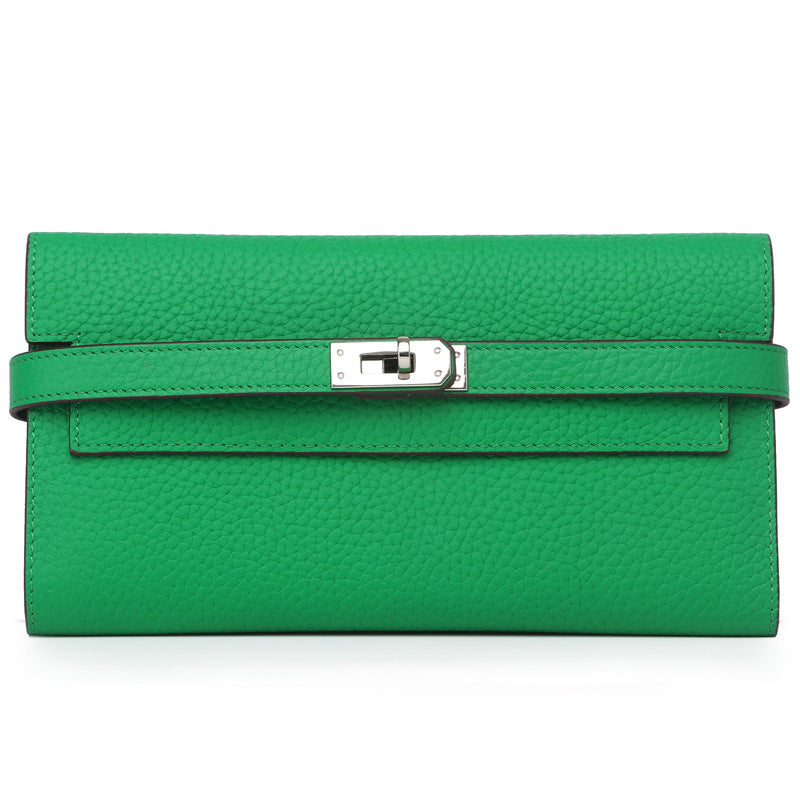 Women's Lychee Pattern Cowhide Clutch Bag