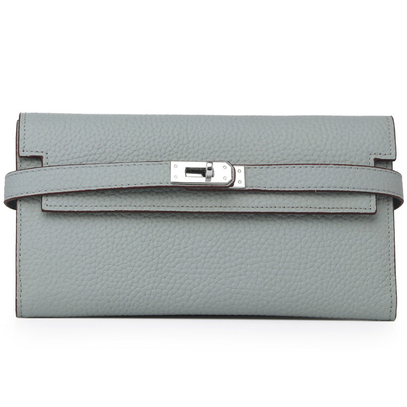 Women's Lychee Pattern Cowhide Clutch Bag