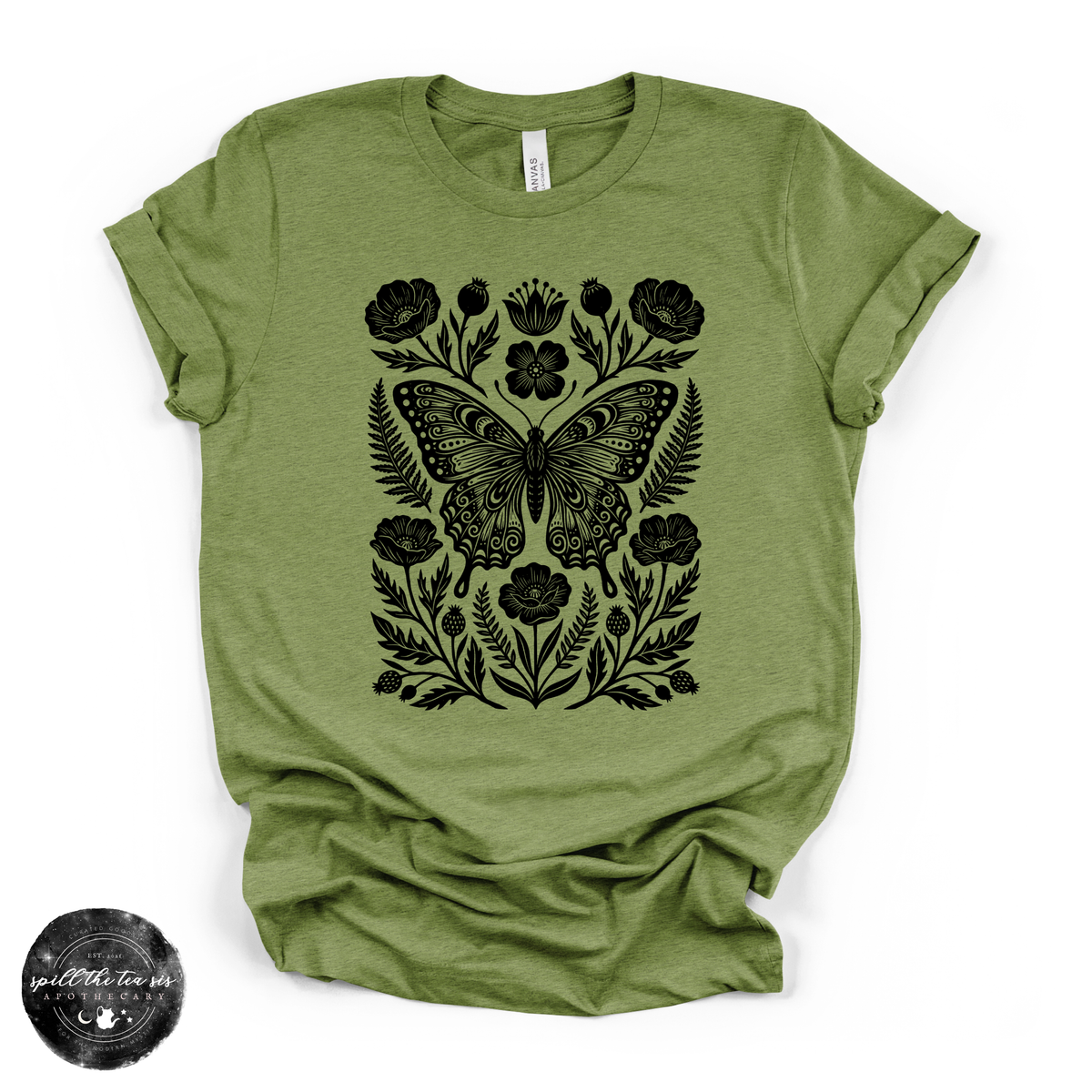 Black Butterfly Moth Fall Tee | Gothic Autumn Graphic T-Shirt