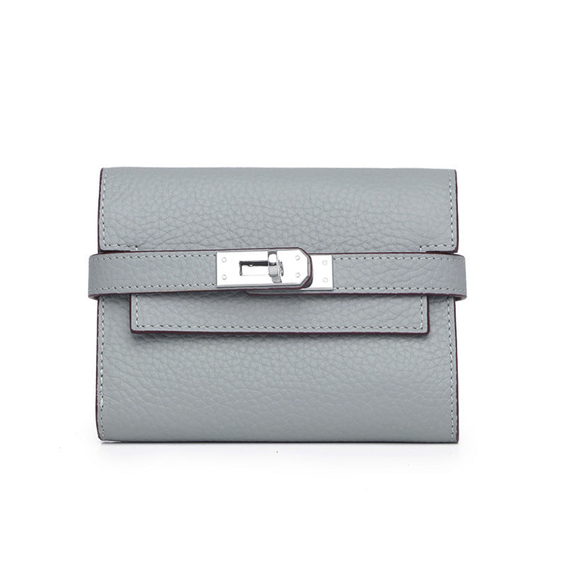 Women's Lychee Pattern Cowhide Clutch Bag