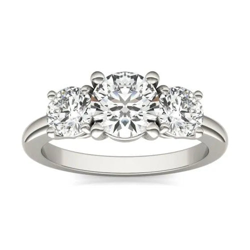 2 CTW Lab-Grown Diamond Three-Stone Engagement Ring, G-VS