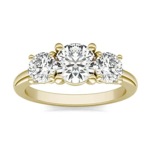 2 CTW Lab-Grown Diamond Three-Stone Engagement Ring, G-VS