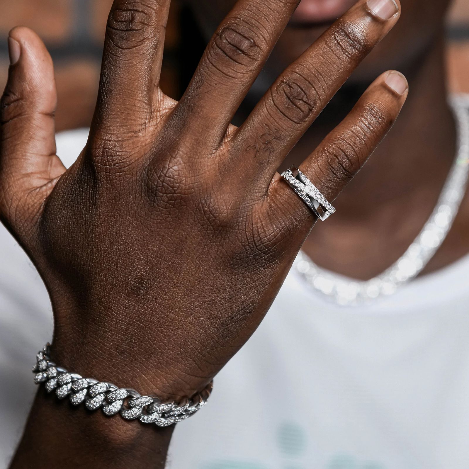 2.3 CTW Lab-Grown Diamond Band, Black & White Dual Channel