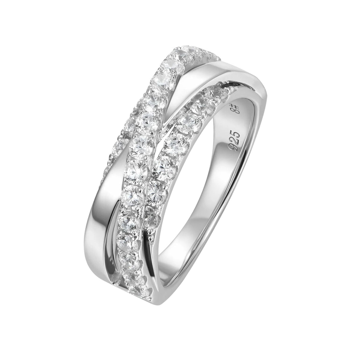 2.3 CTW Lab-Grown Diamond Band, Black & White Dual Channel