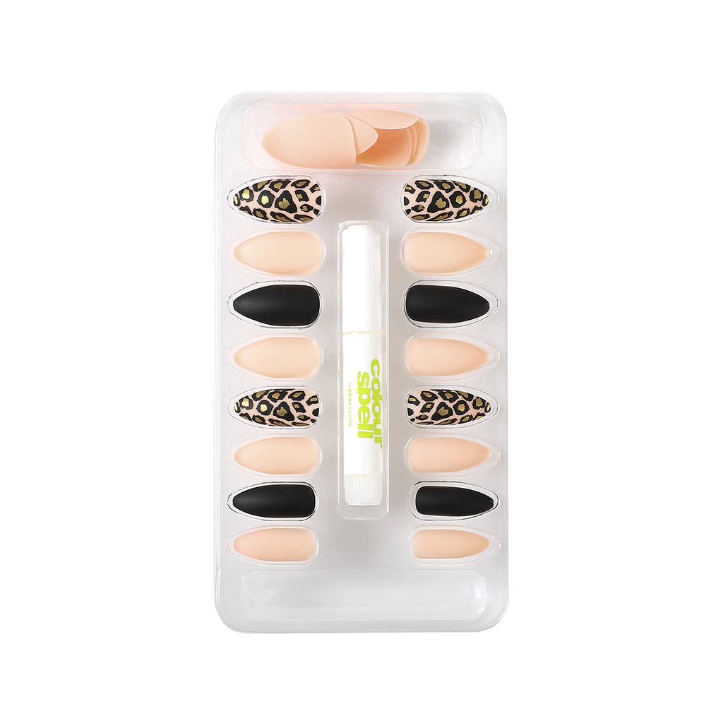 Press On Nails & Glue - Stiletto Cheetah