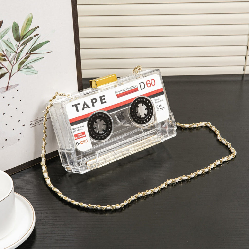 Women's Tape Chain Clutch Purse