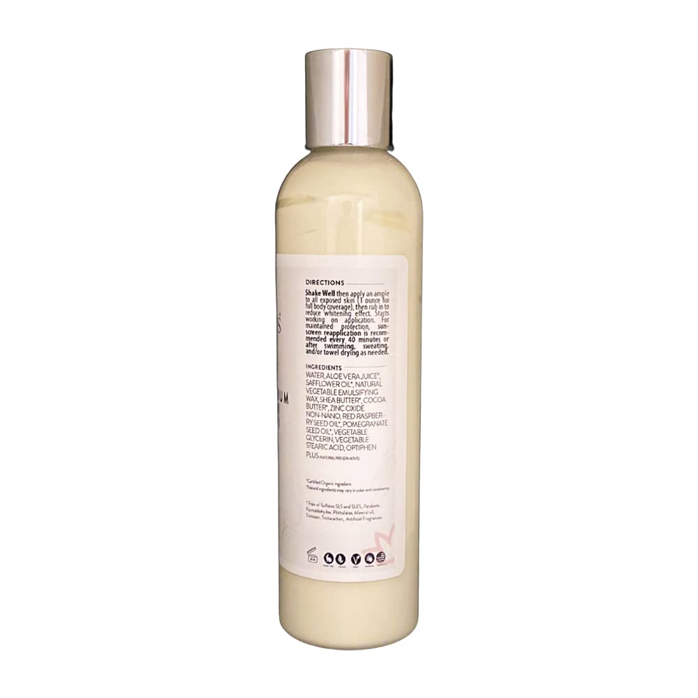 GLIMMER GODDESS Organic Reef-Safe SPF 40+ Mineral Sunscreen, Unscented, 8oz