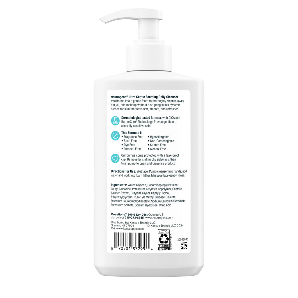 (2 Pack)  Ultra Gentle Foaming Facial Cleanser, Daily Face Wash, 12 Fl. Oz