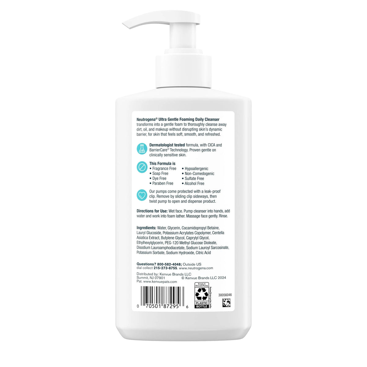 (2 Pack)  Ultra Gentle Foaming Facial Cleanser, Daily Face Wash, 12 Fl. Oz