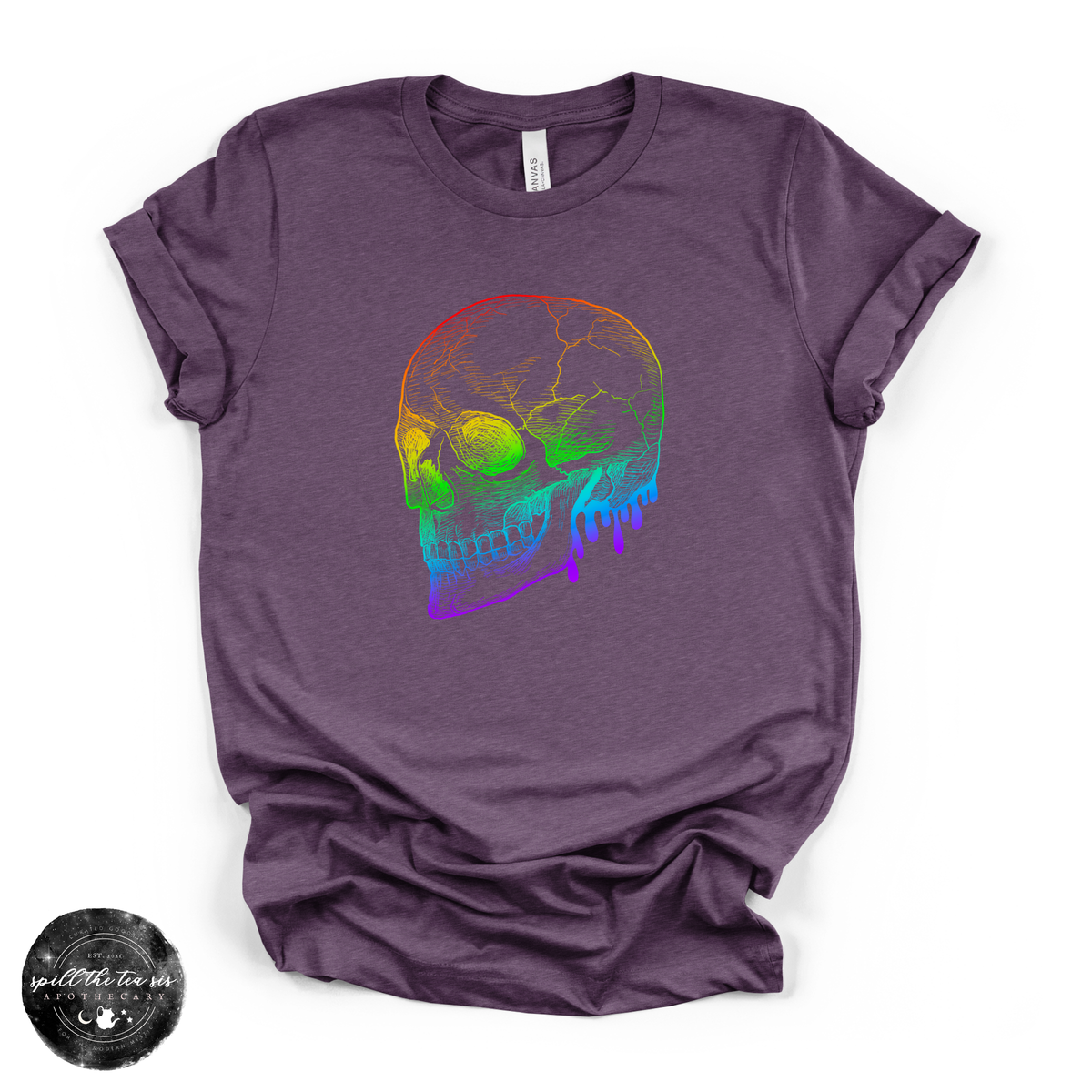 Rainbow Skull Tee | Colorful Gothic Graphic T-Shirt