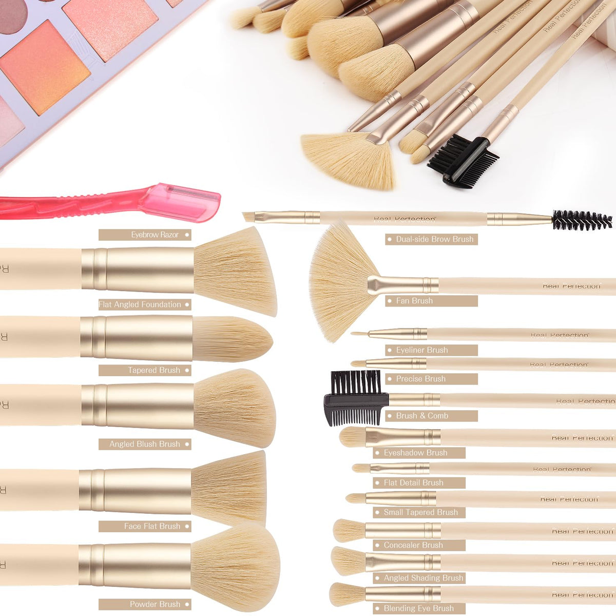 Real Perfection Makeup Brush Set (16 Pieces)