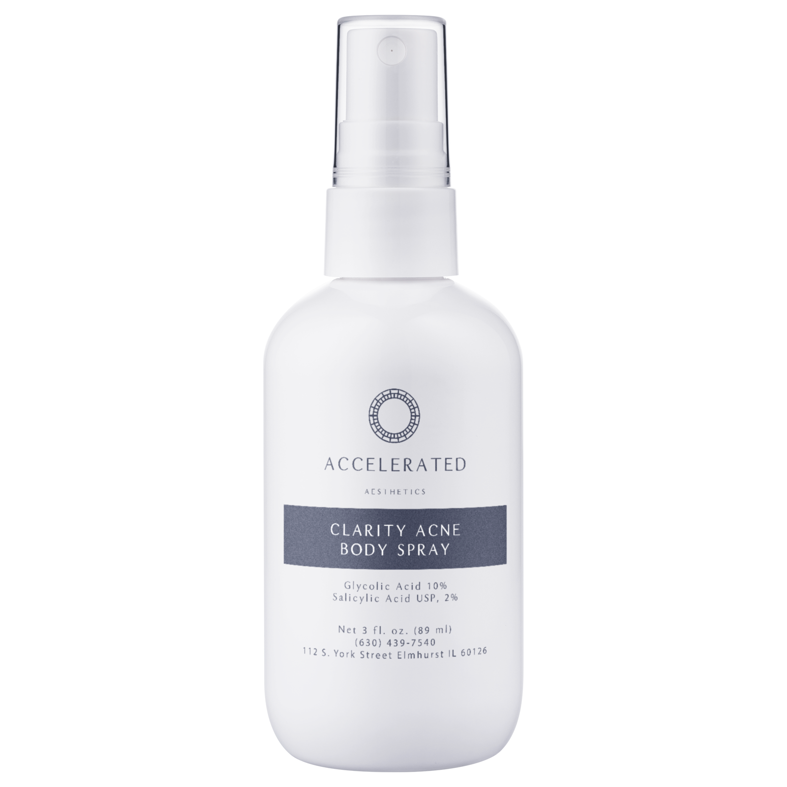 Clarity Acne Body Spray | Glycolic Acid 10% Treatment for Back & Chest Acne