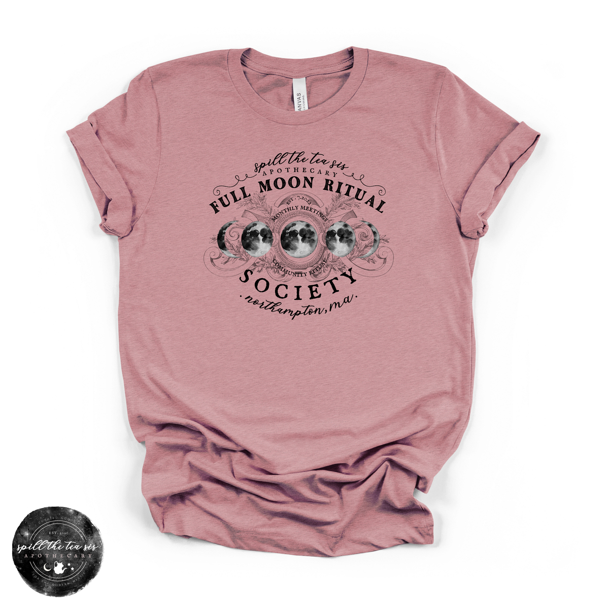 Black Full Moon Ritual Tee | Celestial Graphic T-Shirt