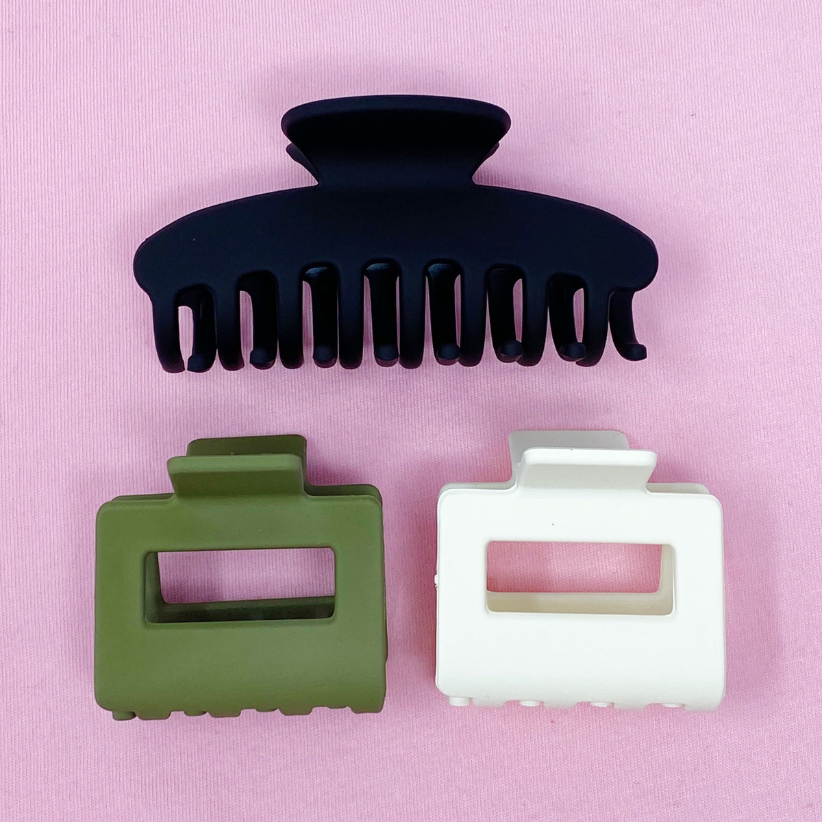 Matte Muted Hair Claw Set