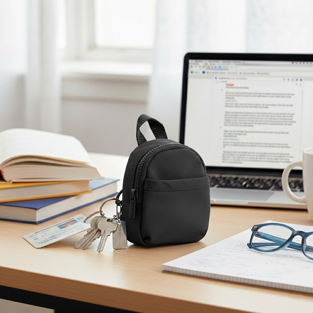 Micro Backpack Keychain - Black Mini Backpack