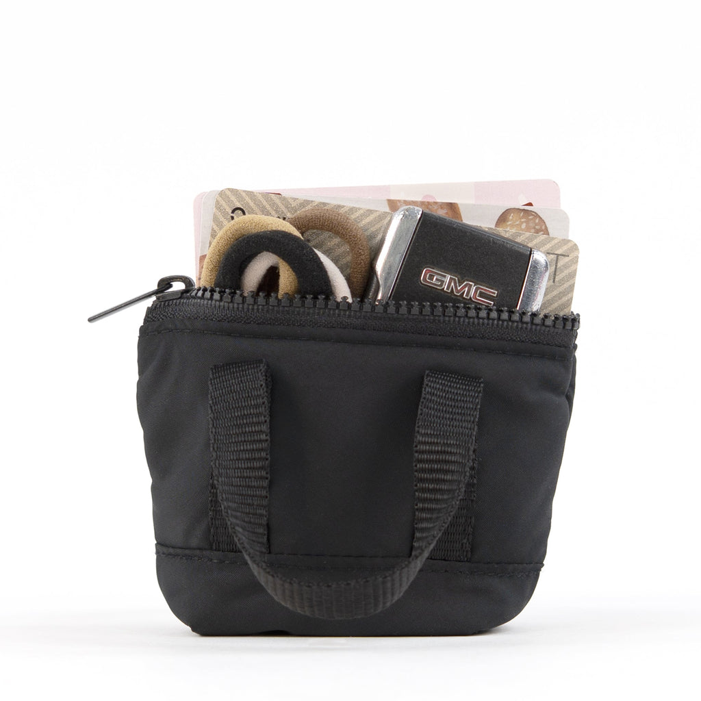Micro Tote Keychain - Black Mini Tote Bag