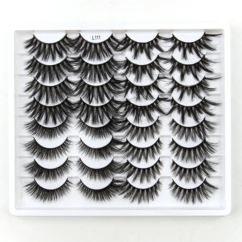 SHIDISHANGPIN 3/5/16 Pairs Natural Long False Eyelashes Dramatic Fluffy 3D Mink Lashes Wispy Wholesale Eye Lashes Thick Cils