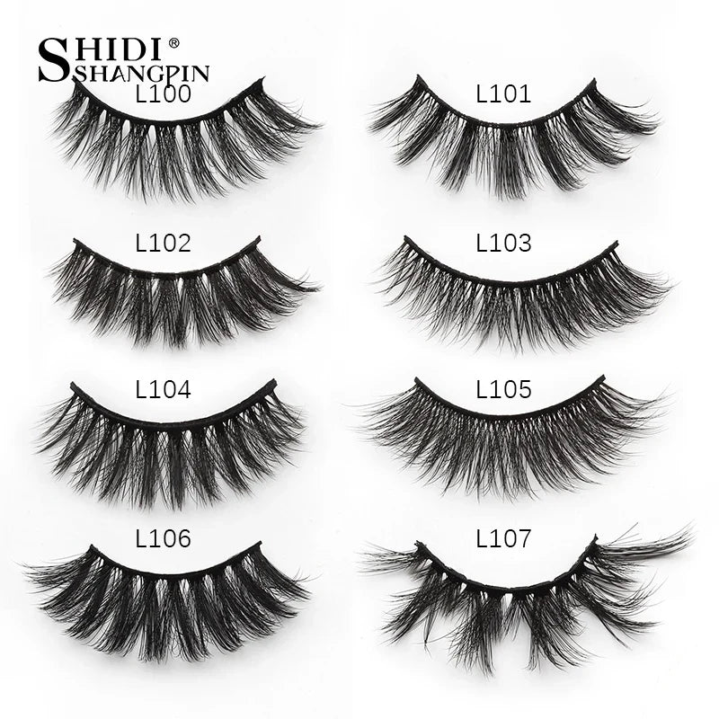 SHIDISHANGPIN 3/5/16 Pairs Natural Long False Eyelashes Dramatic Fluffy 3D Mink Lashes Wispy Wholesale Eye Lashes Thick Cils