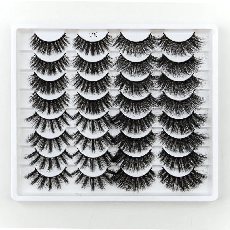 SHIDISHANGPIN 3/5/16 Pairs Natural Long False Eyelashes Dramatic Fluffy 3D Mink Lashes Wispy Wholesale Eye Lashes Thick Cils
