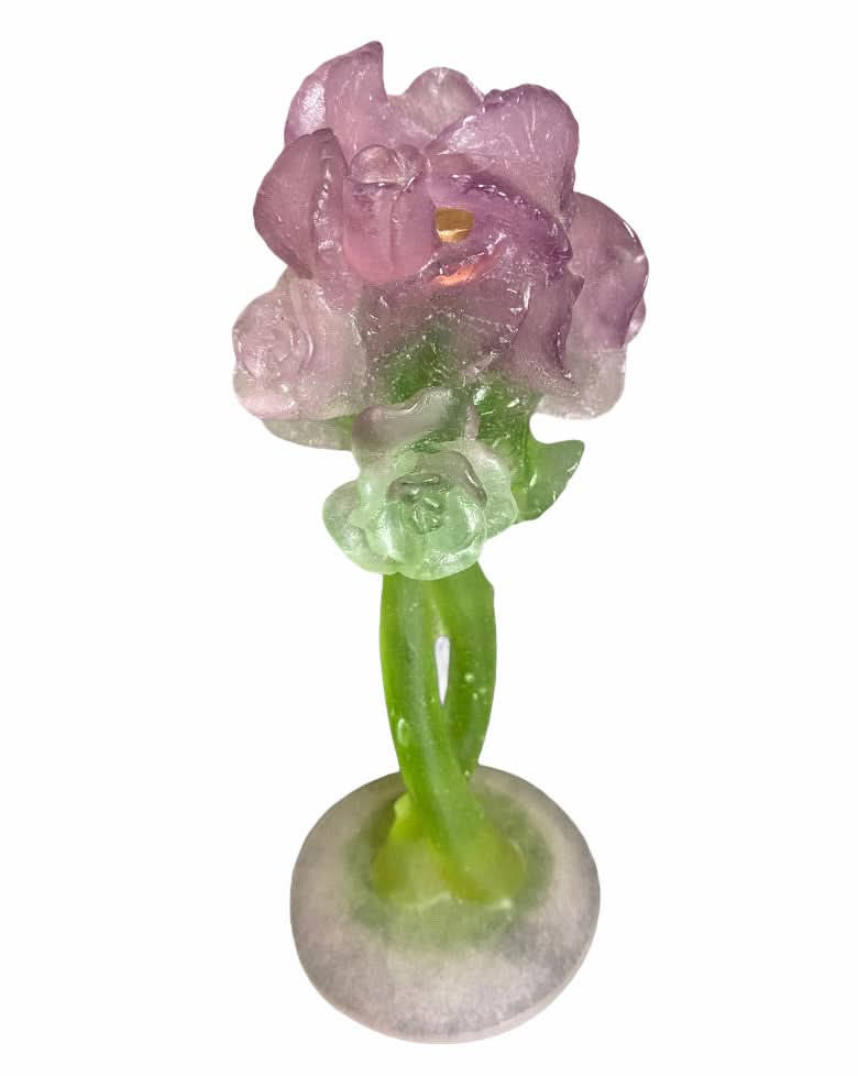 Daum Crystal Rose Candlestick Holder