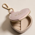 BE KIND Embroidered Heart Shaped Travel Jewelry Case Keychain Bag Charm