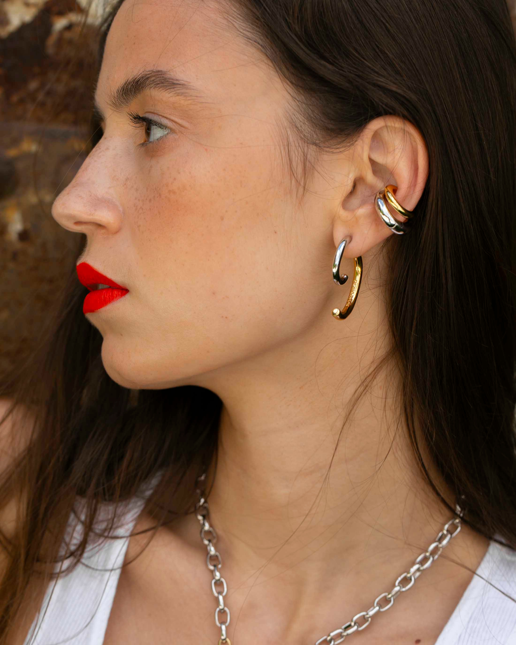 Luna Two-Tone Earrings