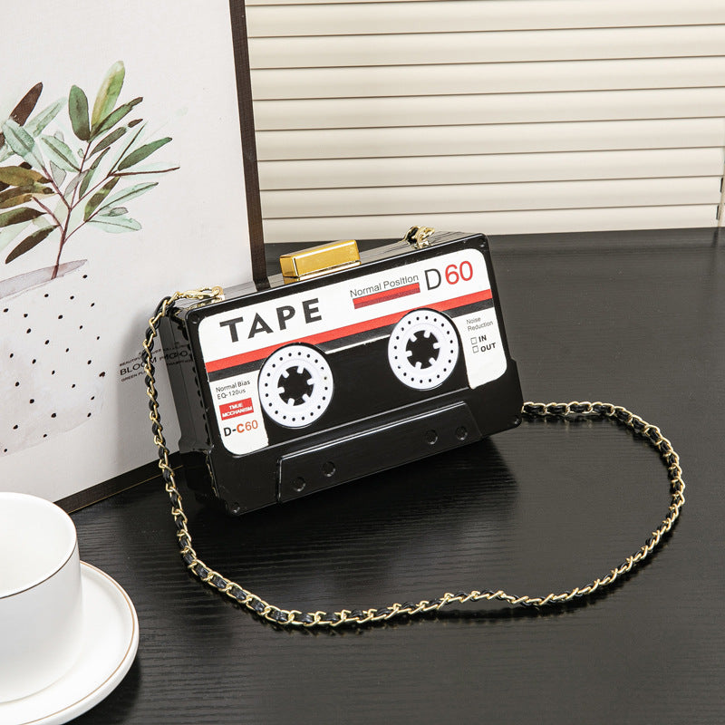 Women's Tape Chain Clutch Purse