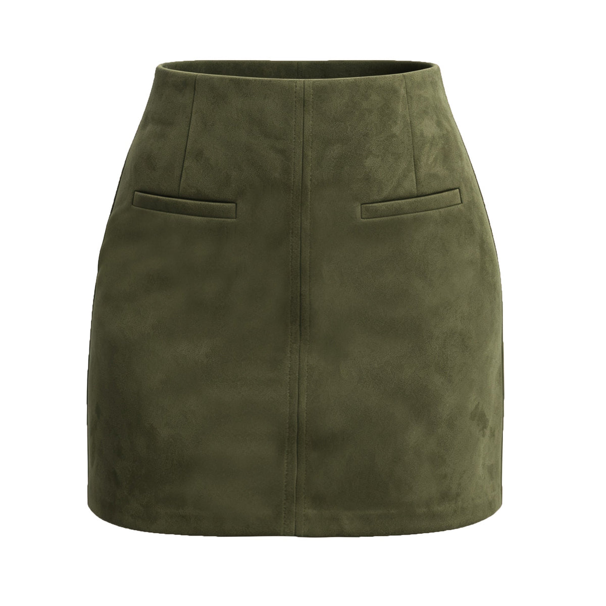 Women's Suede High Waist Zipper Mini Skirt