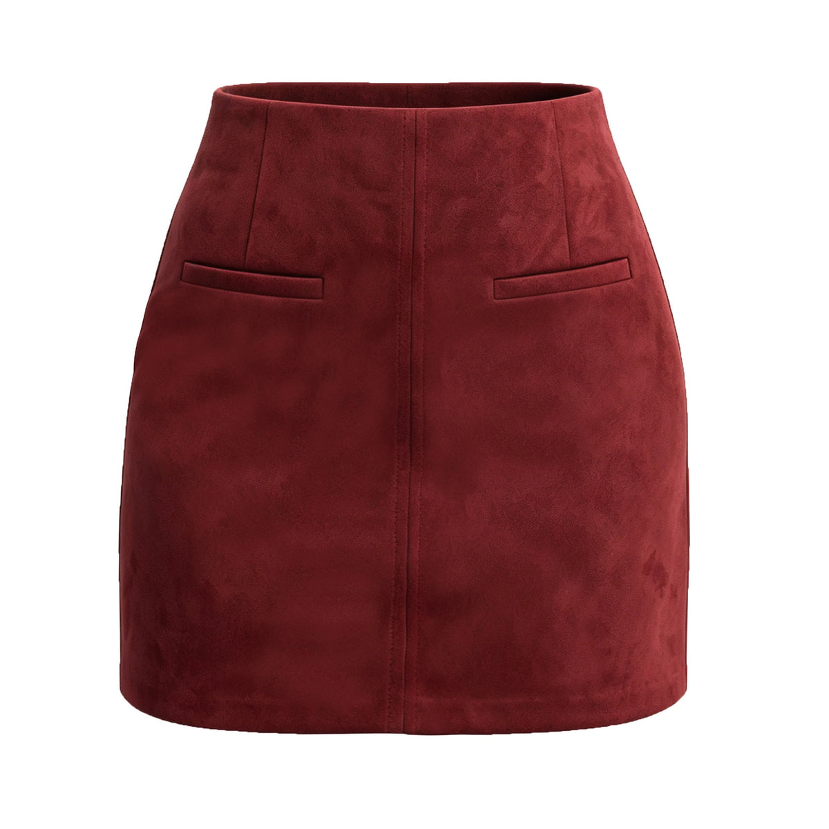 Women's Suede High Waist Zipper Mini Skirt