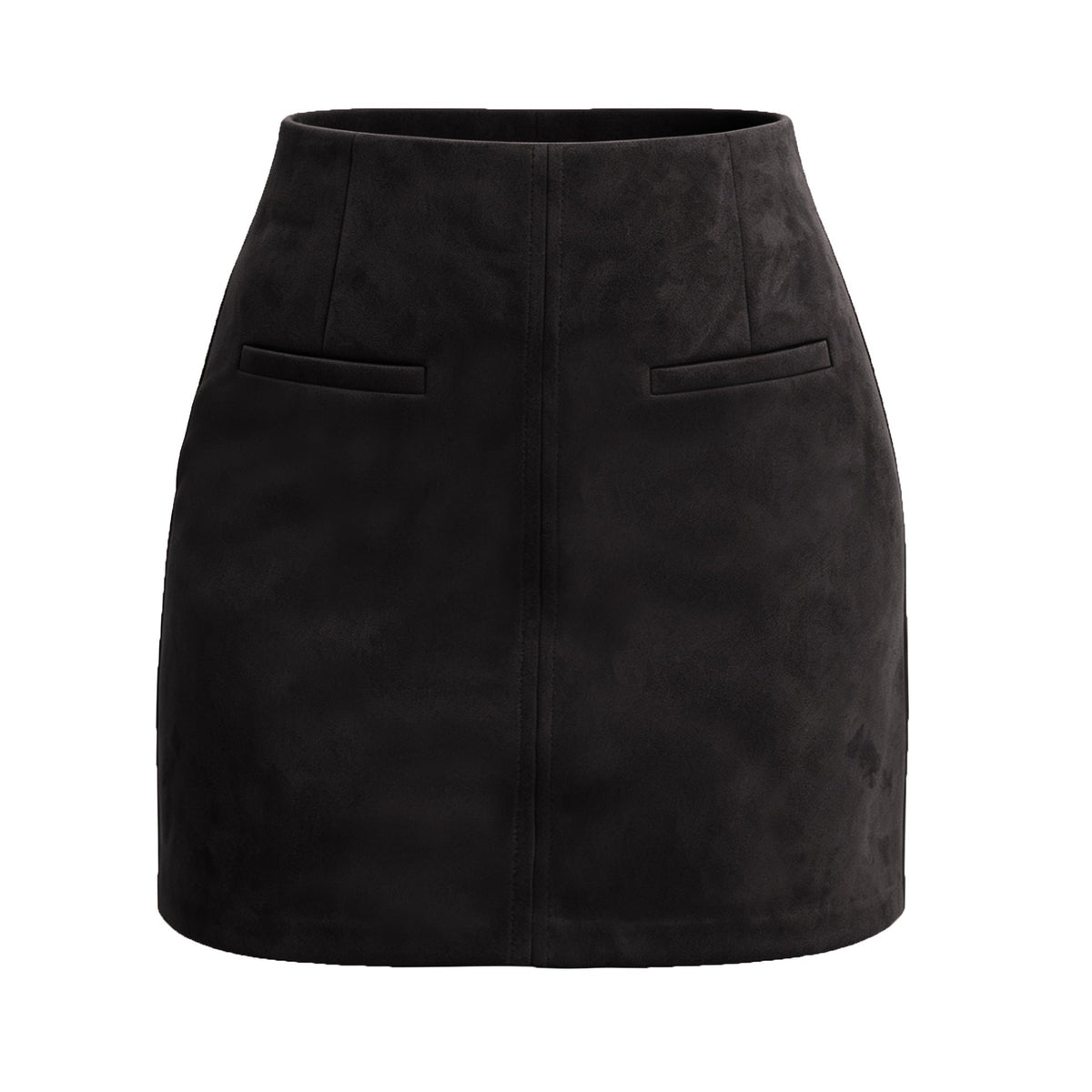 Women's Suede High Waist Zipper Mini Skirt