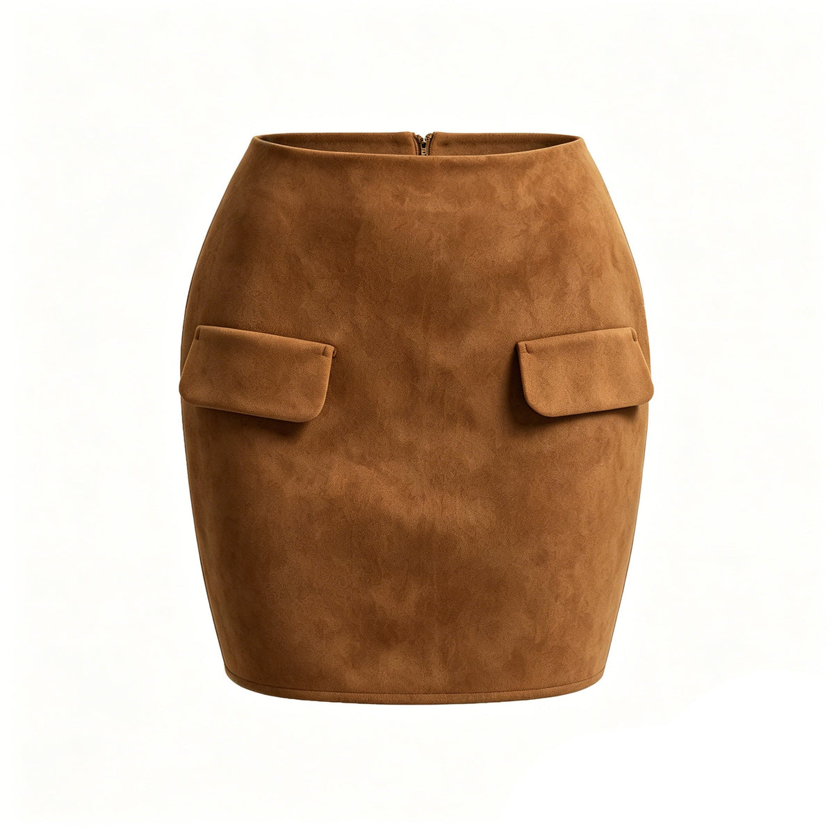 Women's Suede Double Pocket Skirt