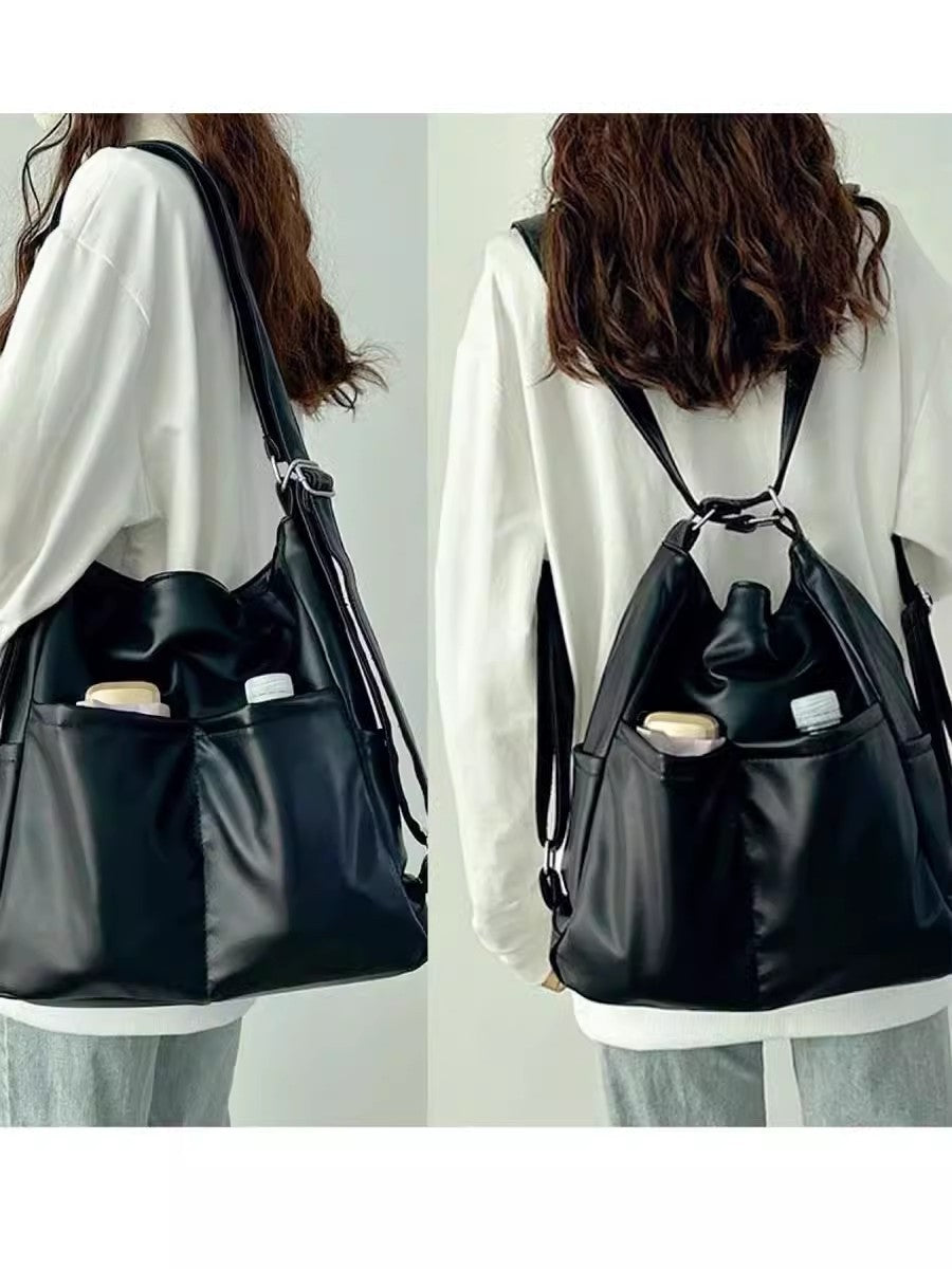 Soft pu backpack purse, women's large capacity three-purpose backpack, commuter tote bag, multifunctional backpack crossbody