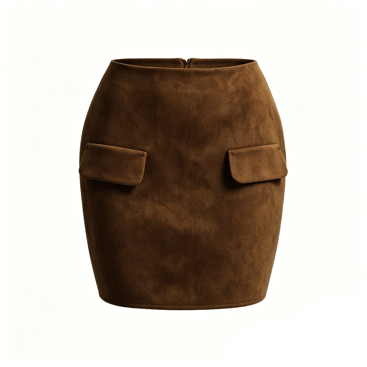 Women's Suede Double Pocket Skirt