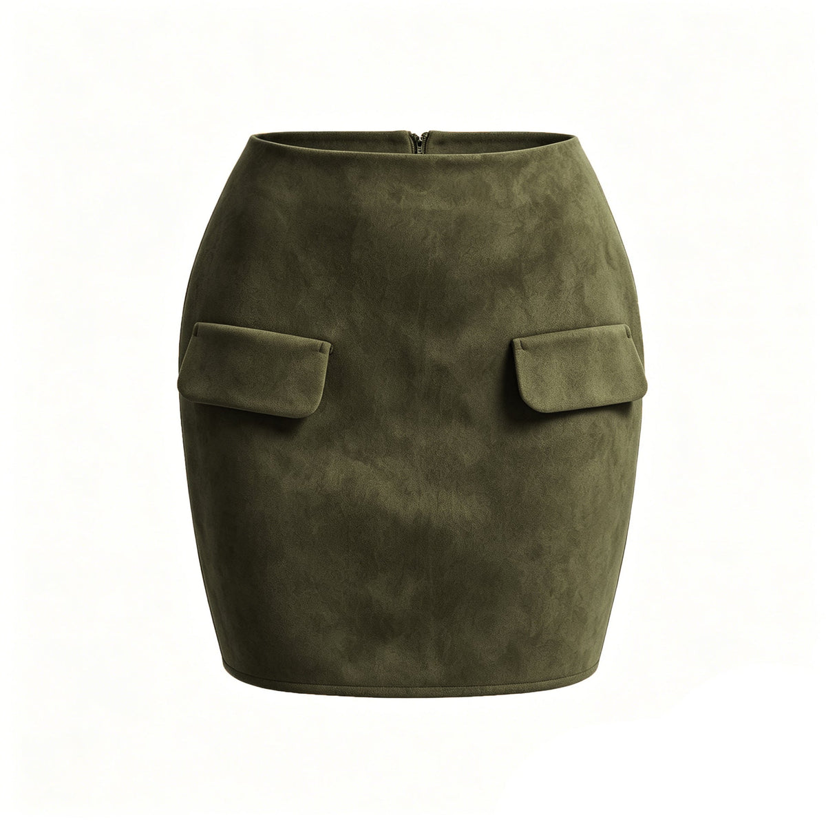 Women's Suede Double Pocket Skirt