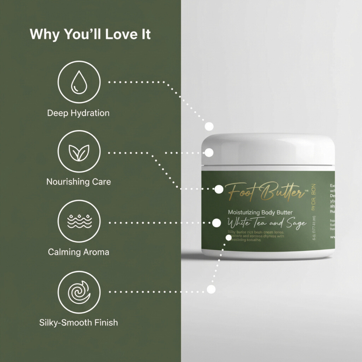 White Tea & Sage Moisturizing Body Butter – Hydrating, Nourishing, Ultra-Soft Skin Cream