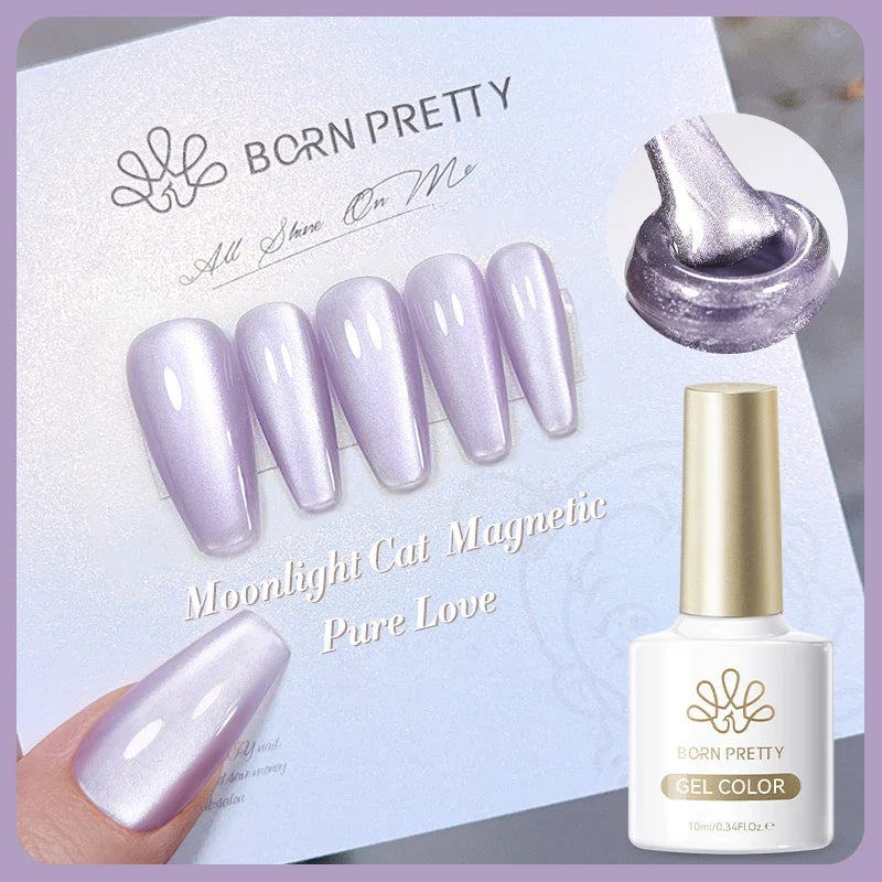 BORN PRETTY 10ml Silver Water Light Cat Magnetic Gel Nail Polish Nail Supplies Vernis Semi Permanent Gel for Fall Winter Nails