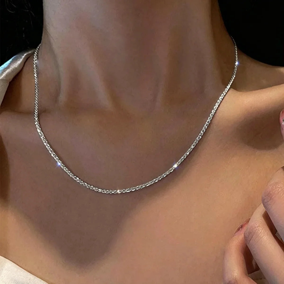 Choker Simple Wedding Jewelry Collar Gifts for Woman Sparkling Clavicle Chain