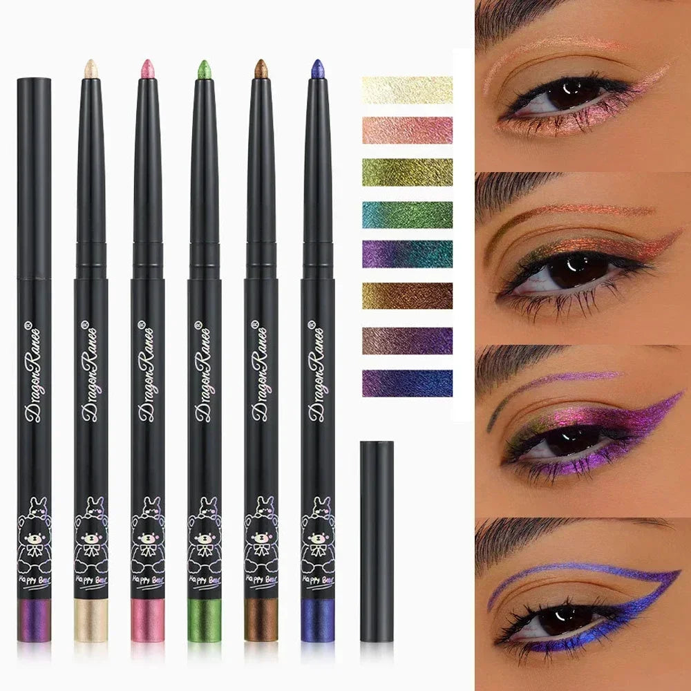 Glitter Aurora Eyeliner Pen Multi Chrome Eye Liner Lasting Shiny Metallic Eyeshadow Lying Silkworm Green Purple Makeup Pigment