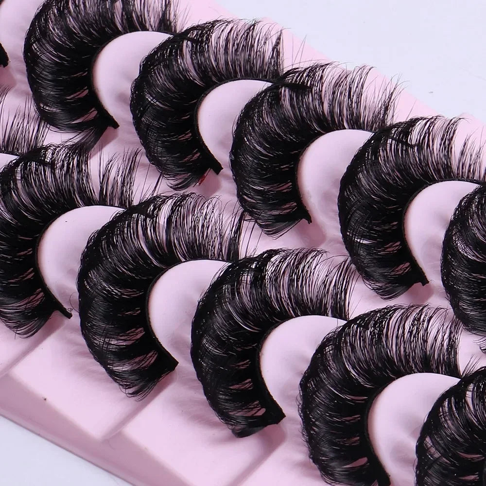 False Eyelashes Russian Volume Strip Lashes Fluffy Thick Wispy Fake Eyelashes for Party Stage
