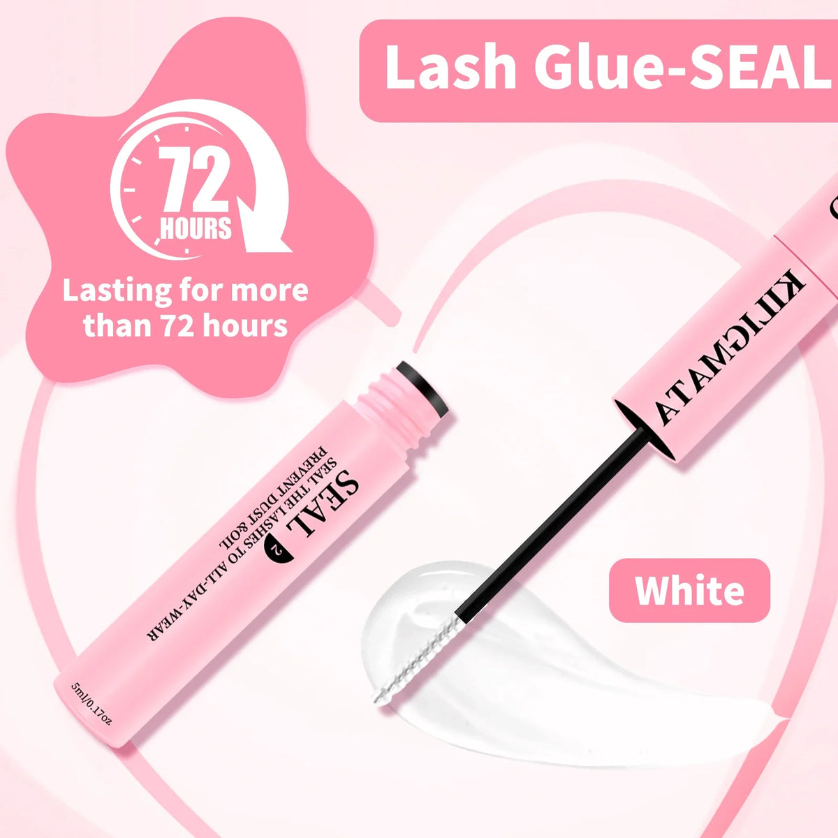 Lash Glue Waterproof Sweatproof Black Eyelash Adhesive Quick-Dry Clusters Hold up to 72 Hours