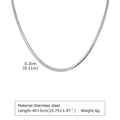 Stainless Steel Snake Chain Necklace 40-60cm Silver