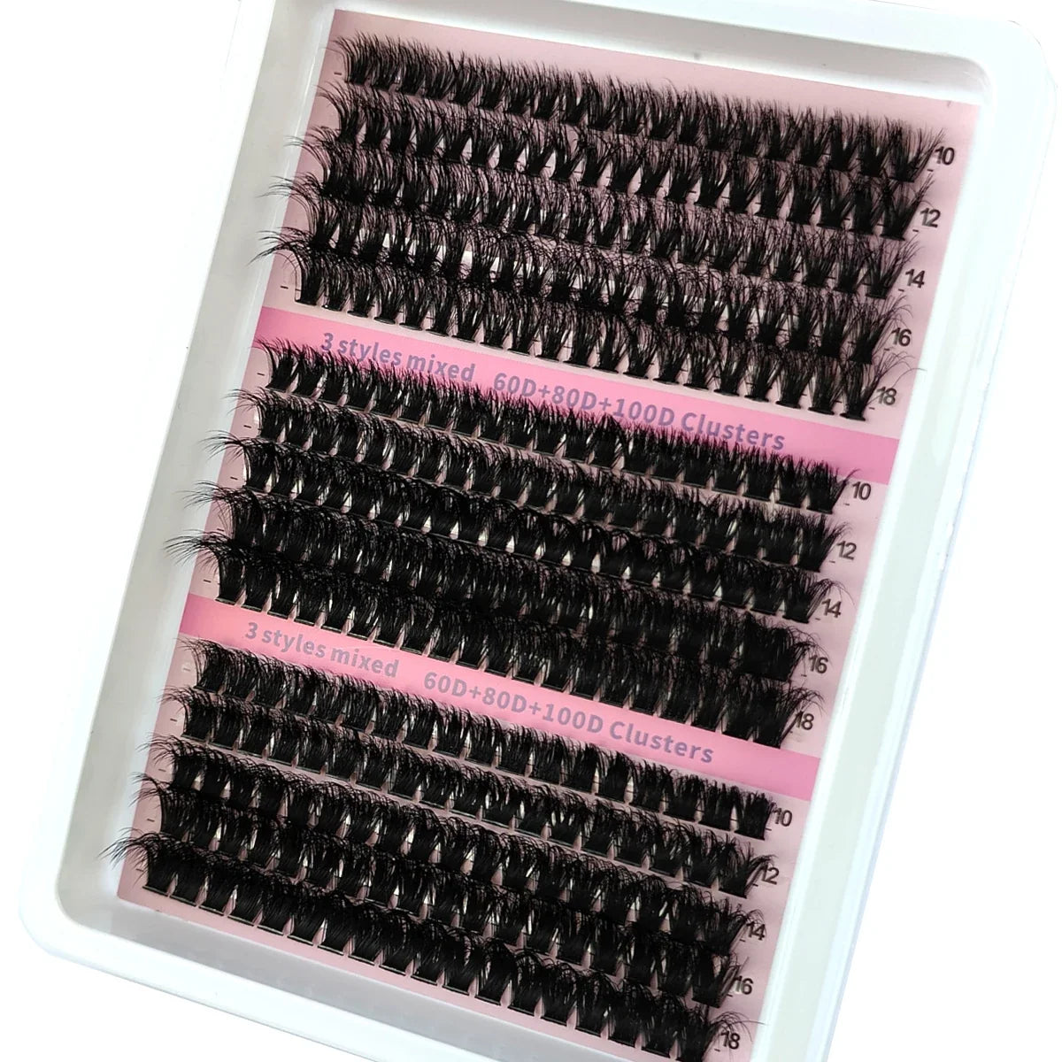 New 15Rows DIY 5D Fluffy Lash Clusters 60D-200D Thick Eyelash Clusters Wispy Individual Lashes 10-20mm Cluster Eyelash Extension