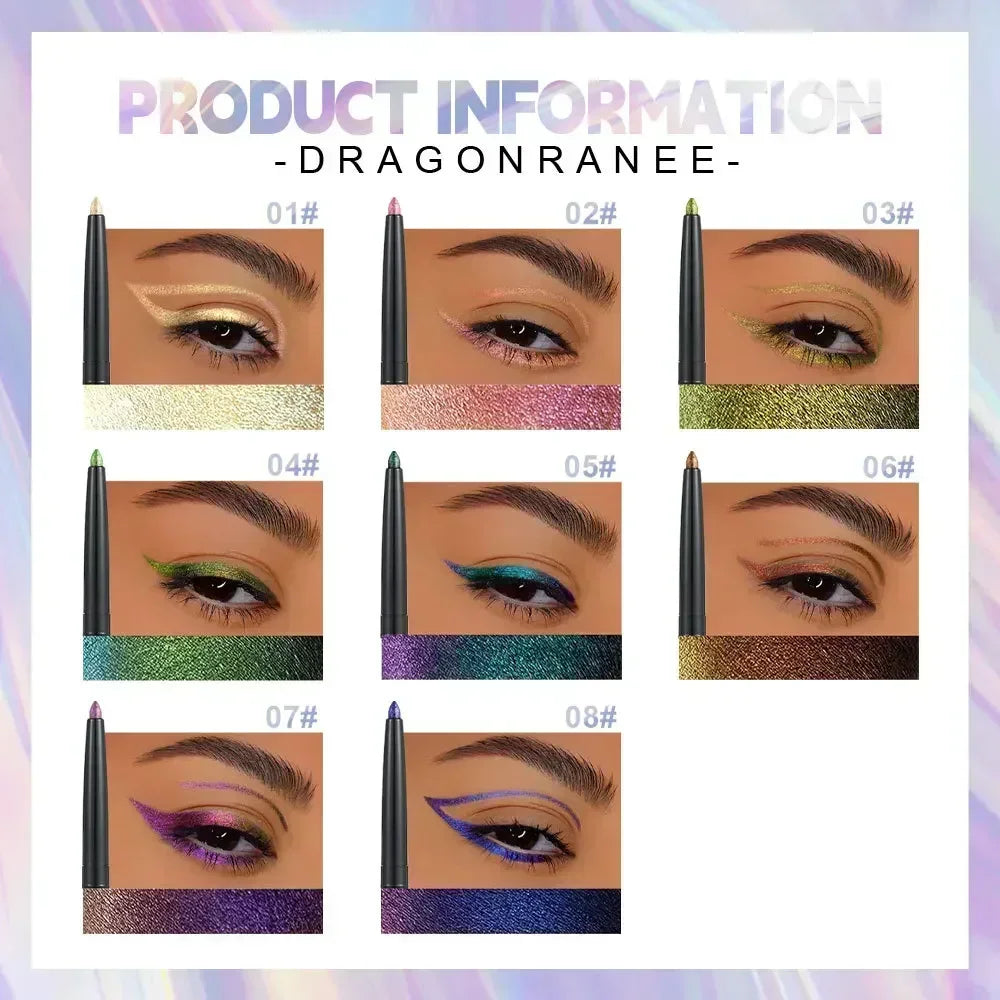Glitter Aurora Eyeliner Pen Multi Chrome Eye Liner Lasting Shiny Metallic Eyeshadow Lying Silkworm Green Purple Makeup Pigment
