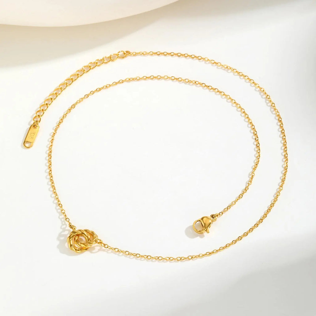 Twist Double Rings Choker Necklace