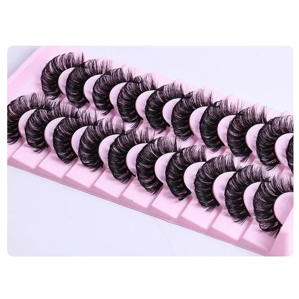 False Eyelashes Russian Volume Strip Lashes Fluffy Thick Wispy Fake Eyelashes for Party Stage
