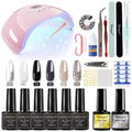 Limegirl Nail Set Nail Gel Tools Kit 54W Nail Lamp 18/12/7 Colors UV Gel Nail Polish Kit Contains Nail Drill Machine Nail Kit