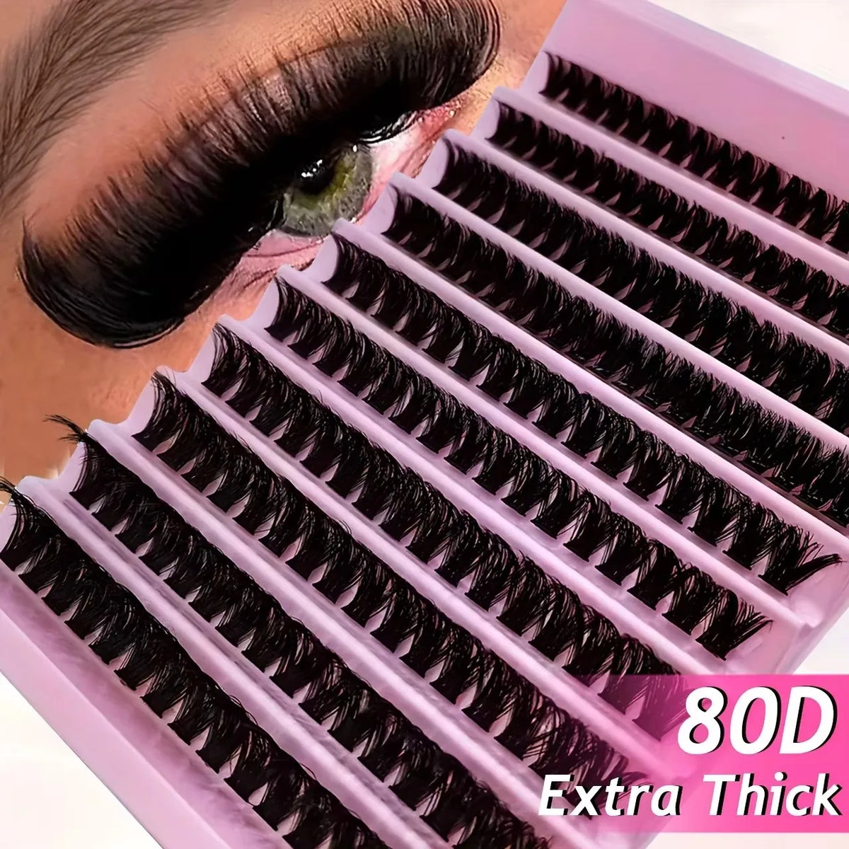 200/720PCS Eyelash Cluster Kit | Soft Fluffy Long-Lasting Beginner-Friendly Easy Apply Daily