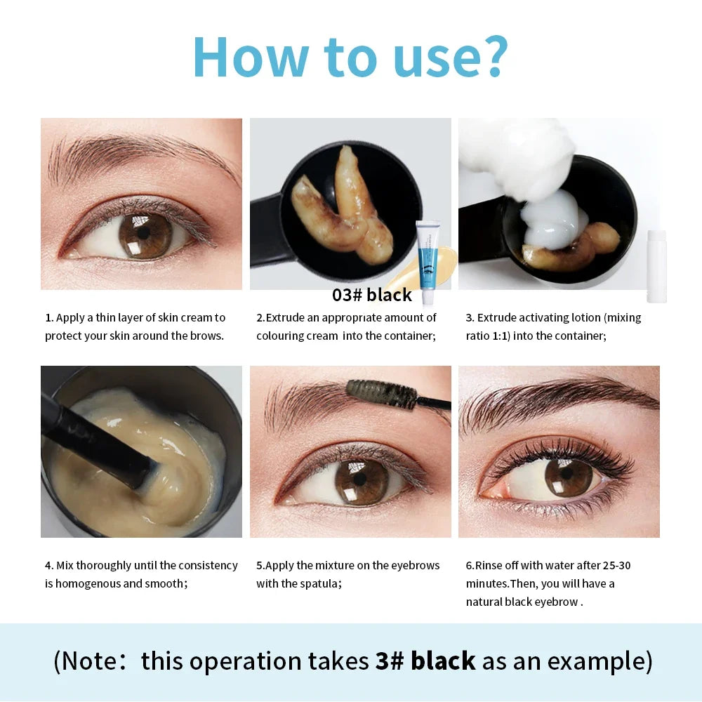 Professional Eyelash Eyebrow Dye Tint Kit Classic Black Natural Eyelash Lifting Perm Treatment Makeup Set Eyebrows Paint Makeup