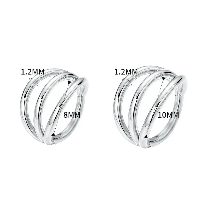 Tragus Helix Cartilage Earring Nose Ring Septum Clicker Conch Three Layers Nostril Piercing Jewelry
