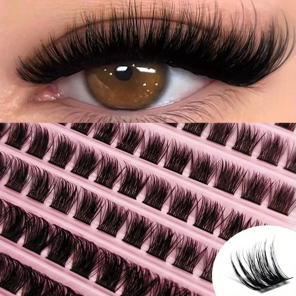 200/720PCS Eyelash Cluster Kit | Soft Fluffy Long-Lasting Beginner-Friendly Easy Apply Daily
